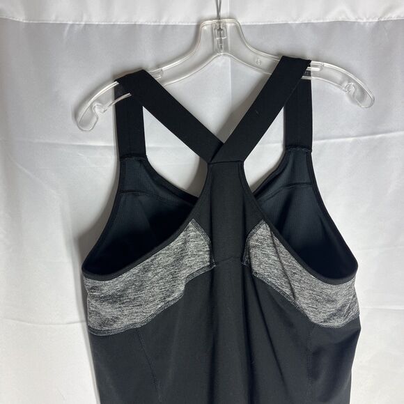 LL Bean Black Sleeveless Racetrack Built In Bra Athletic Dress Women’s XL Reg - Picture 7 of 9